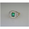 Image 2 : Stunning Chatham Created Emerald & Diamond Ring.