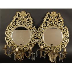 Pair of Brass Antique Candelabras.