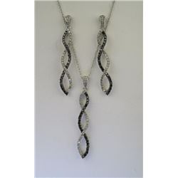 Stylish Black & White Diamond Pendant