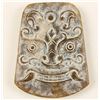 Image 1 : Carved Jade Pendant in Aztec Style.