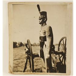 Black & White Picture of Soldier & Cannon