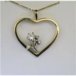 Vintage Heart Shaped Diamond Pendant.