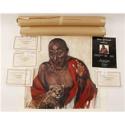 "Massai with Cheetah" by Linda Sunderland.