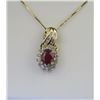 Image 2 : Radiant Ruby & Diamond Pendant.