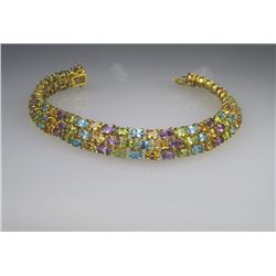 Vibrant Multi-Colored Gem Bracelet
