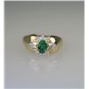Image 1 : Splendid Chatham Created Emerald & Diamond Ring.
