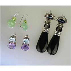 Lot of 3 Sterling Silver Earrings.