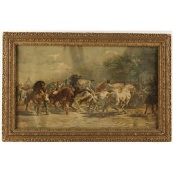 Lithograph "Of the Horse Fair" by Rosa Banheur
