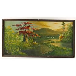 Original Acrylic on Board of a Lakeside