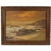 Image 1 : Framed Print on Canvas of Sunset Beach Scene