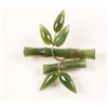 Image 1 : Jade Pin with Bamboo & Leaf Design.