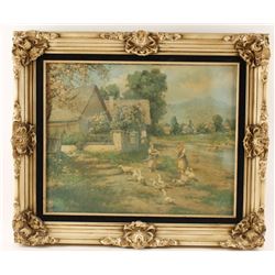 Oil Painting of Cottage Scene
