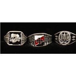 3 German WWII Sterling Rings.