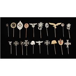 Collection of 20 German WWII Stickpins.