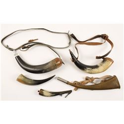 Collection of 5 Powder Horns