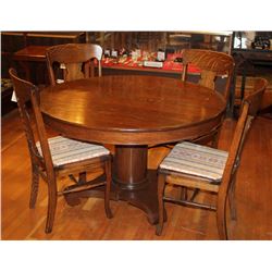 Round Wood Table with 4 Chairs