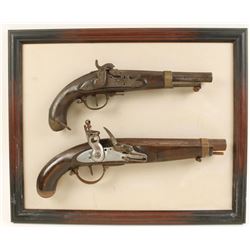 Framed Set of Wall Hanging Pistols