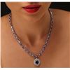 Image 2 : 14KT White Gold 31.96ctw Tanzanite and Diamond Necklace