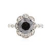 Image 1 : 14KT White Gold 3.68ct Black Diamond Ring