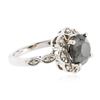 Image 2 : 14KT White Gold 3.68ct Black Diamond Ring