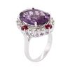 Image 7 : 14KT White Gold 9.01ct Amethyst, Ruby and Diamond Ring