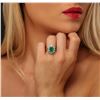 Image 1 : 14KT White Gold 3.41ct Emerald and Diamond Ring
