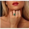 Image 2 : 14KT White Gold 3.41ct Emerald and Diamond Ring