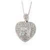 Image 2 : 18KT White Gold 1.43ctw Diamond Pendant With Chain