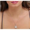 Image 2 : 14KT White Gold 0.77ctw Diamond Pendant With Chain