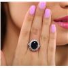 Image 5 : 14KT White Gold 6.07ct Sapphire and Diamond Ring