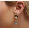 Image 1 : 14KT Yellow Gold 3.00ctw Topaz and Diamond Earrings