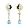 Image 3 : 14KT Yellow Gold 3.00ctw Topaz and Diamond Earrings