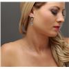 Image 5 : 14KT Yellow Gold 3.00ctw Topaz and Diamond Earrings