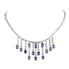 Image 3 : 14KT White Gold 8.12ctw Tanzanite and Diamond Necklace