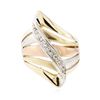 Image 1 : 14KT Tri-Color Gold 0.25ctw Diamond Ring