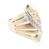 Image 2 : 14KT Tri-Color Gold 0.25ctw Diamond Ring