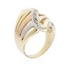 Image 3 : 14KT Tri-Color Gold 0.25ctw Diamond Ring
