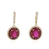 Image 1 : 14KT Yellow Gold 11.30ctw Ruby and Diamond Earrings