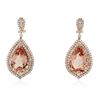 Image 3 : 14KT Rose Gold 24.62 Morganite and Diamond Earrings