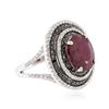 Image 4 : 14KT White Gold 5.55ct Ruby and Diamond Ring