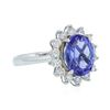 Image 2 : 14KT White Gold 2.56ct Tanzanite and Diamond Ring