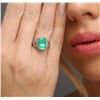 Image 2 : 14KT White Gold 3.42ct Emerald and Diamond Ring