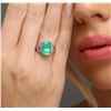 Image 2 : 14KT White Gold 3.42ct Emerald and Diamond Ring