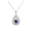 Image 2 : 14KT White Gold 1.88ct Tanzanite and Diamond Pendant With Chain