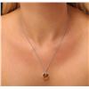 Image 2 : 14KT White Gold 4.57ct Quartz and Diamond Pendant With Chain