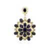 Image 1 : 14KT Yellow Gold 28.47ctw Sapphire and Diamond Pendant