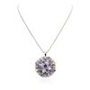 Image 3 : 14KT White Gold 8.59ctw Tanzanite and Diamond Pendant With Chain