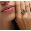Image 1 : 14KT Rose Gold 1.59ct Emerald and Diamond Ring