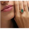 Image 1 : 14KT Rose Gold 1.59ct Emerald and Diamond Ring