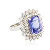 Image 4 : 14KT White Gold 6.93ct Tanzanite and Diamond Ring